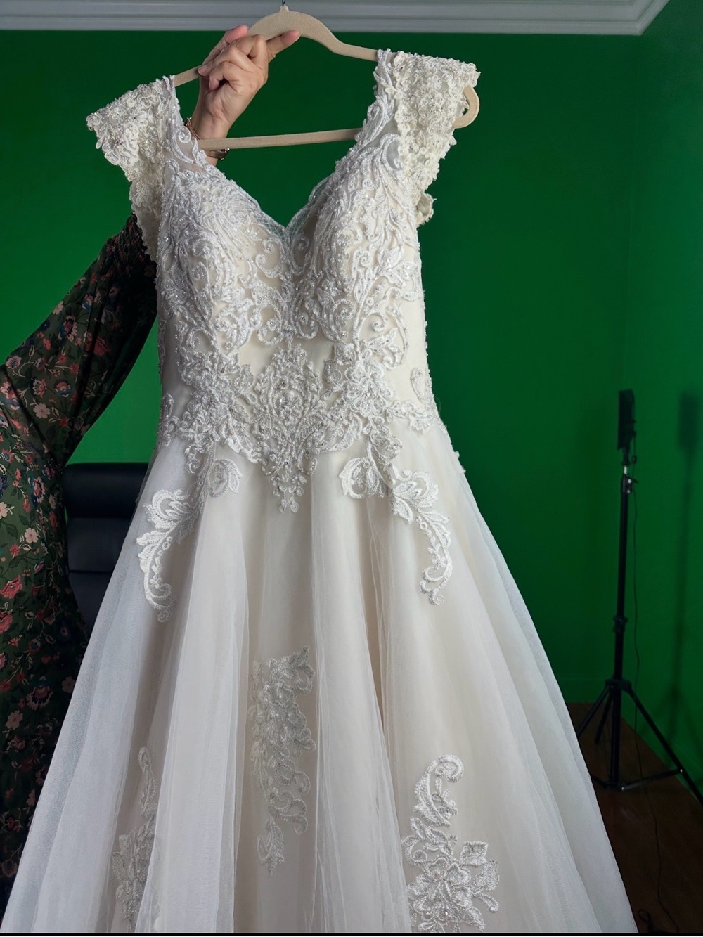 Camille La Vie Cream Bridal Gown with Lace Detail